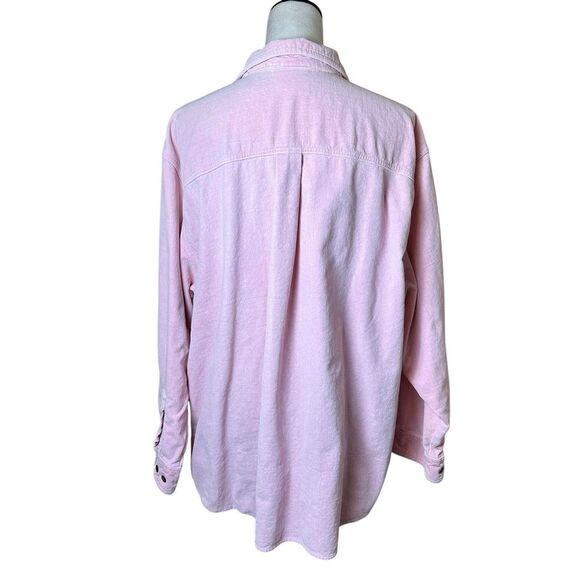 Bill Blass Pastel Powder Petal Pink Velvet Button Up Shacket 90s Y2K Bubblegum - Picture 3 of 7